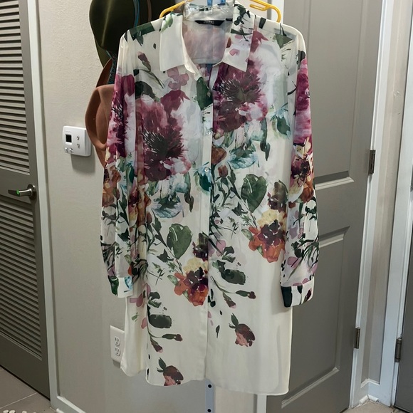 dennis basso Dresses & Skirts - Dennis Basso Floral Sheer Dress - Multicolor